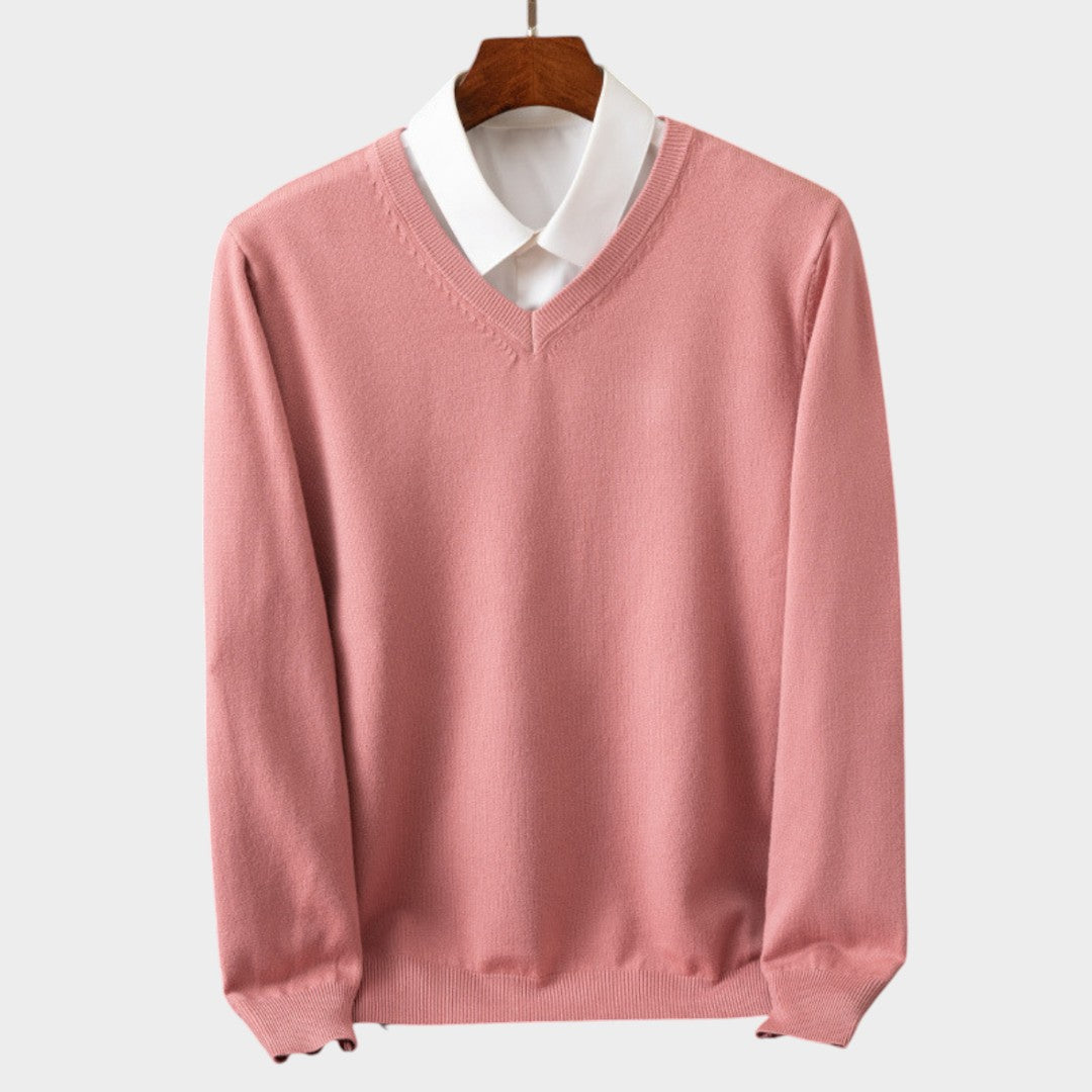 Manuel™ | Suéter de hombre de puro cachemir con cuello en V