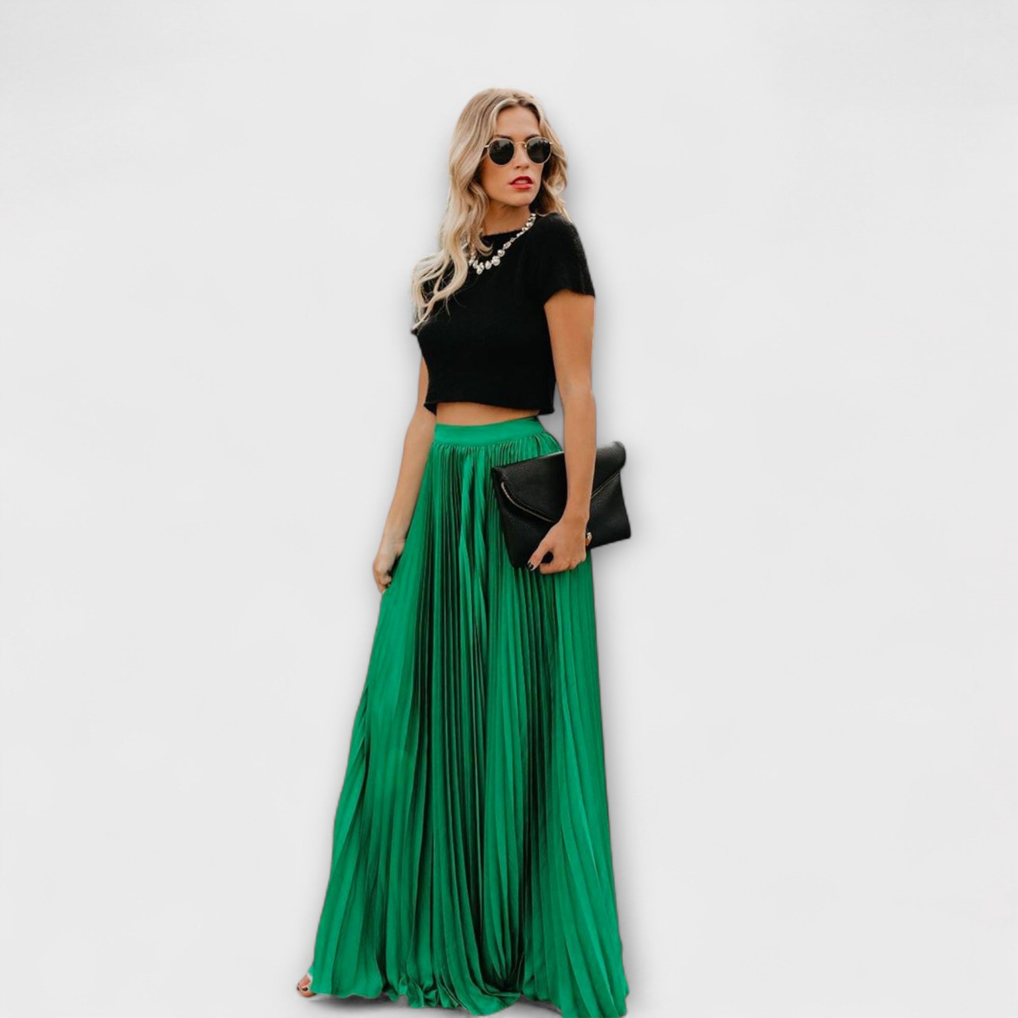 Jimena | Falda Maxi Plisada Ligera
