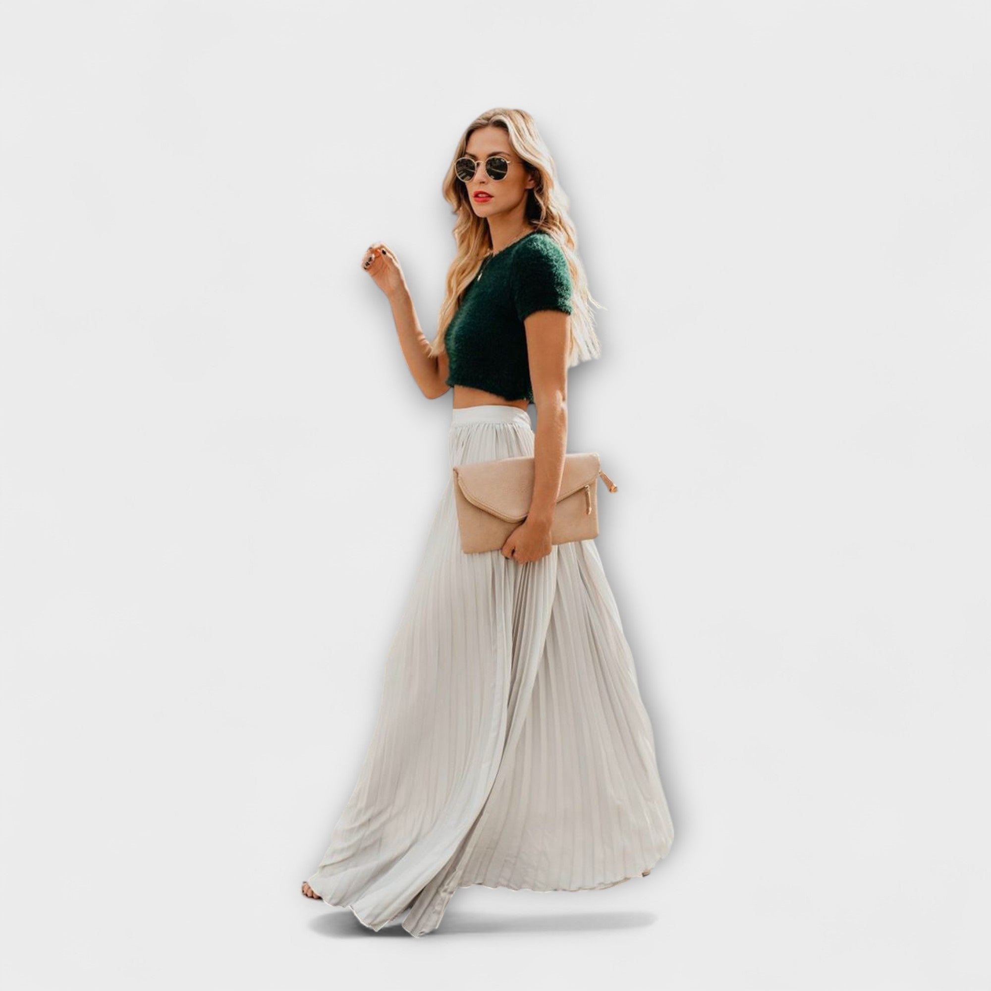 Jimena | Falda Maxi Plisada Ligera