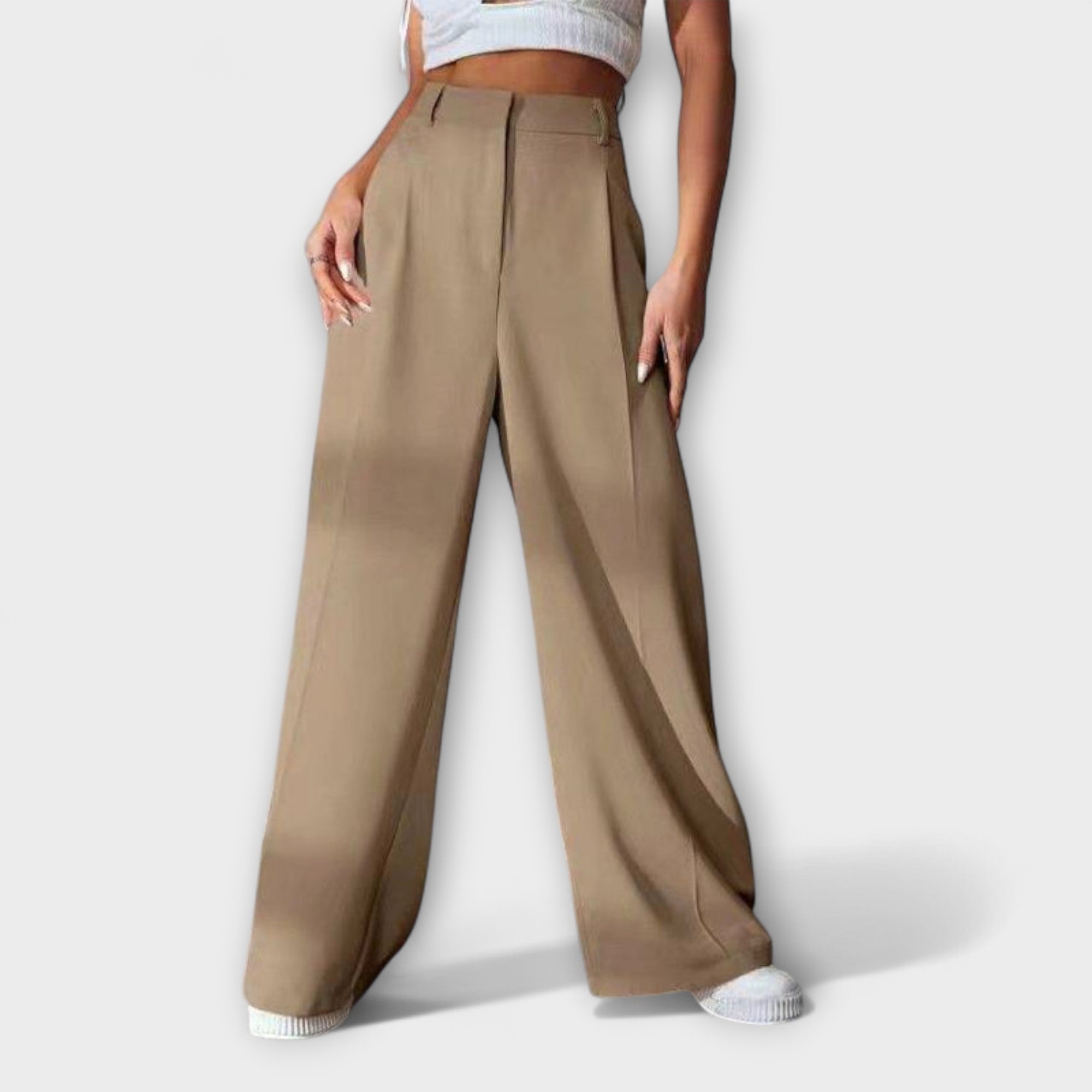 Iara | Pantalones de Cintura Alta con Piernas Anchas