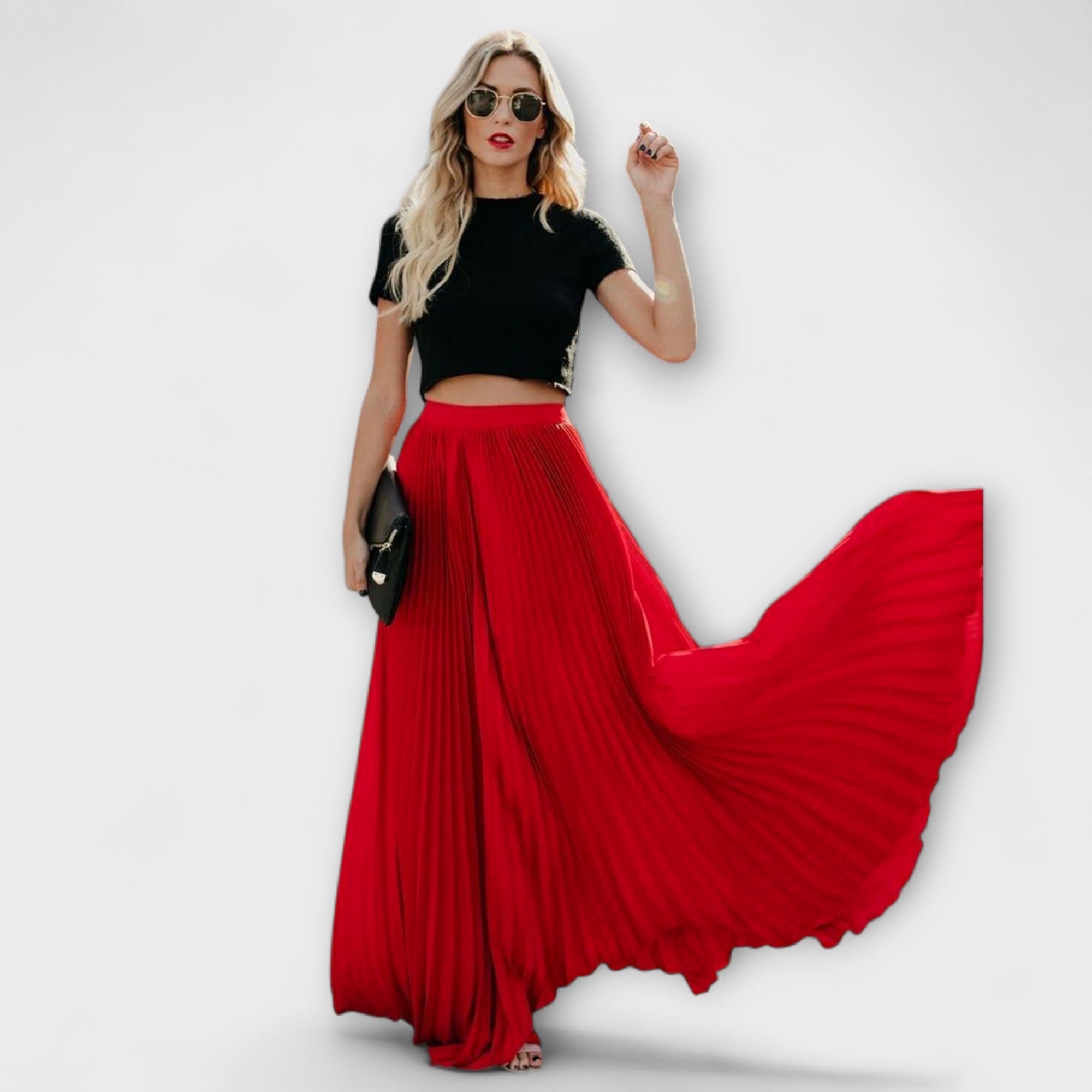 Jimena | Falda Maxi Plisada Ligera