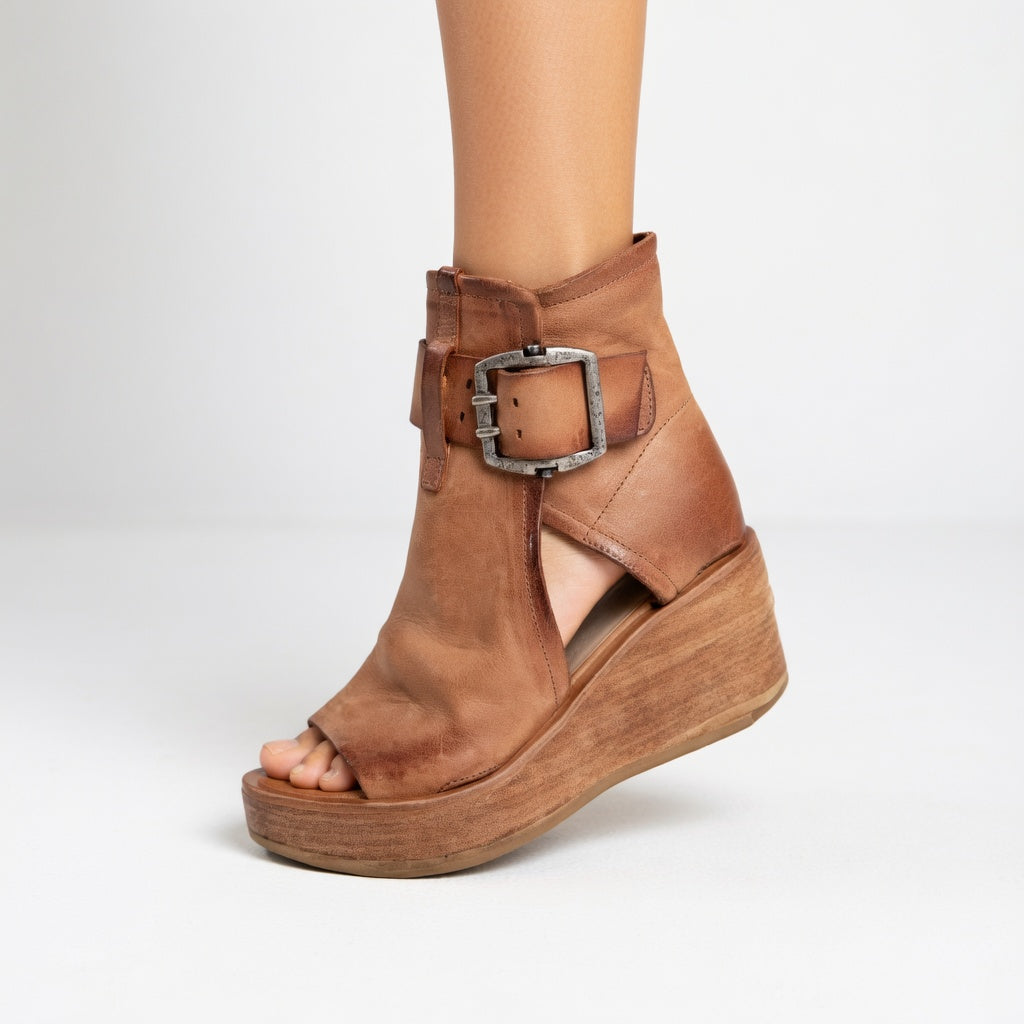 Orélisse - Botines con cuña y punta abierta en estilo moderno