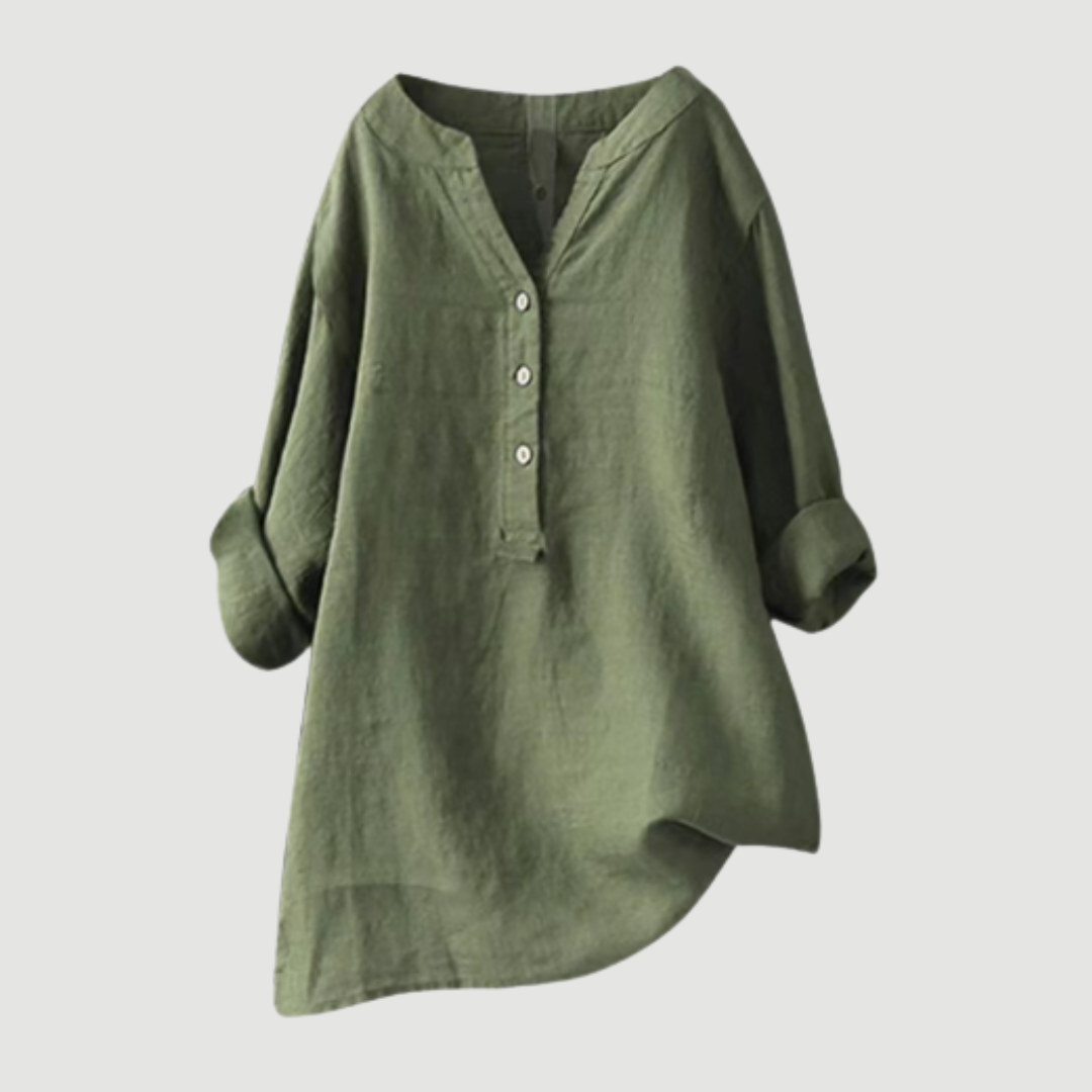 Laura - Blusa Casual de Manga Larga con Detalles Elegantes