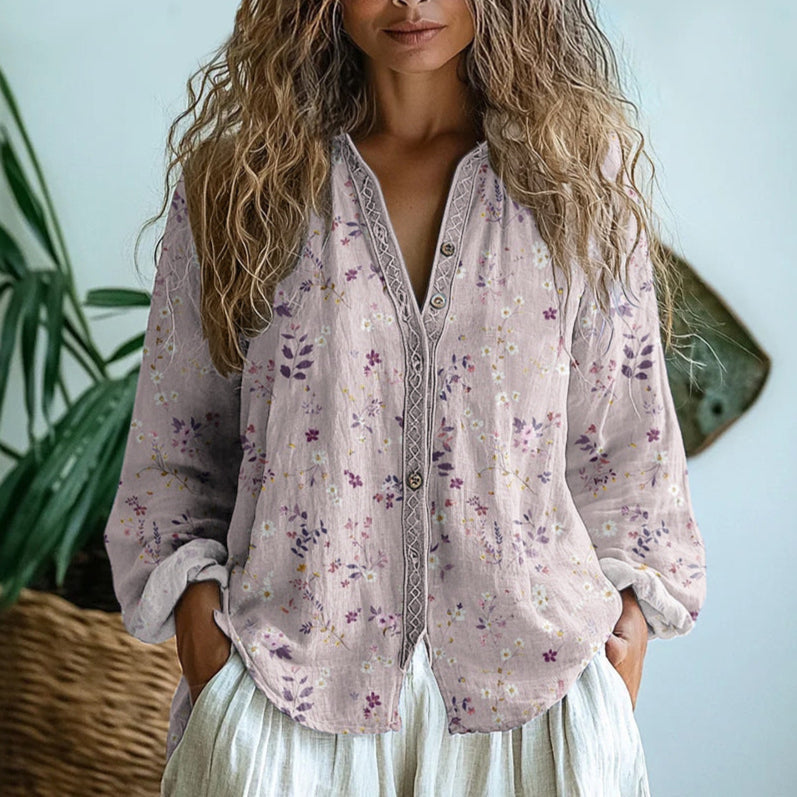Sofía – Blusa casual con estampado natural
