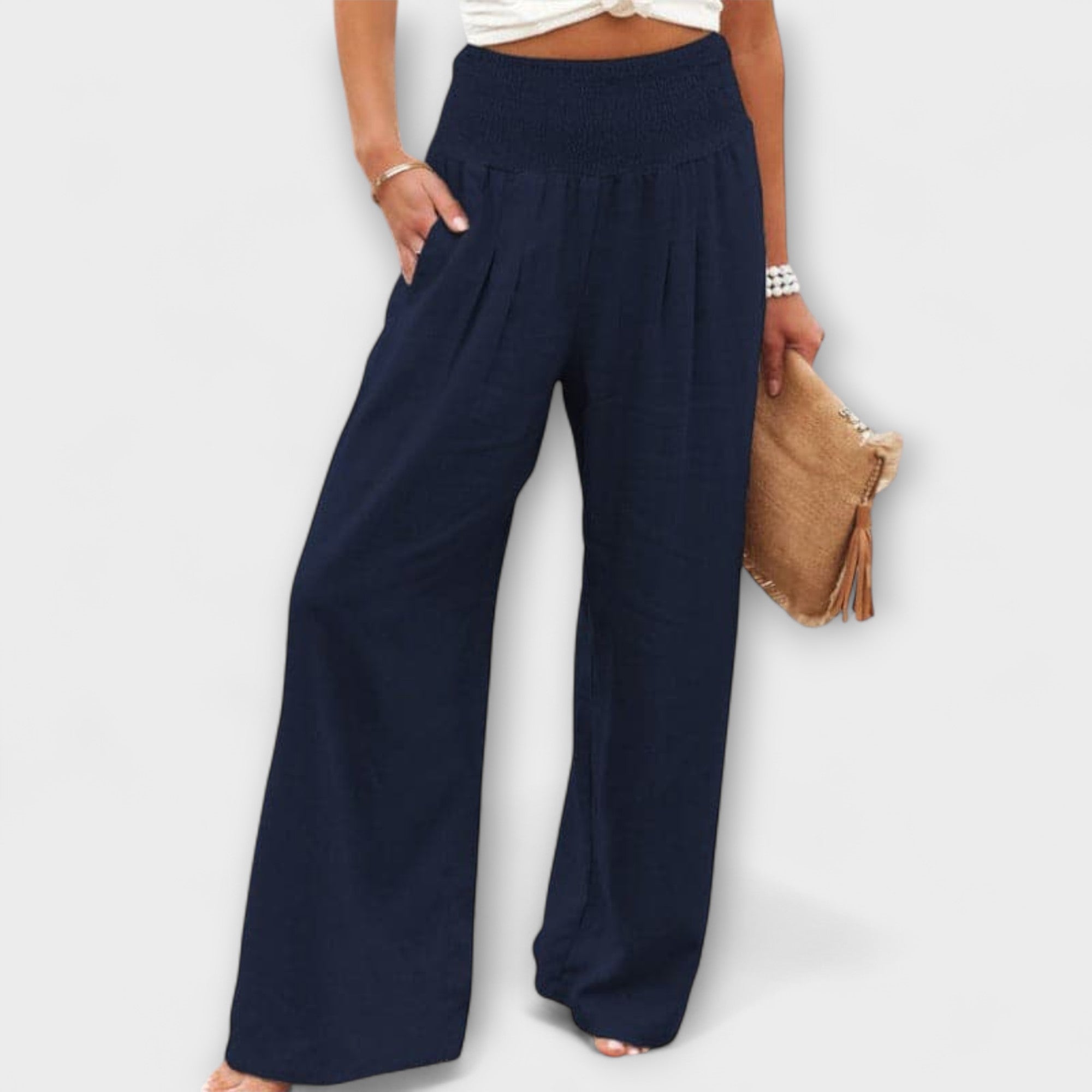 Thearya - Pantalones de lino sueltos y casuales