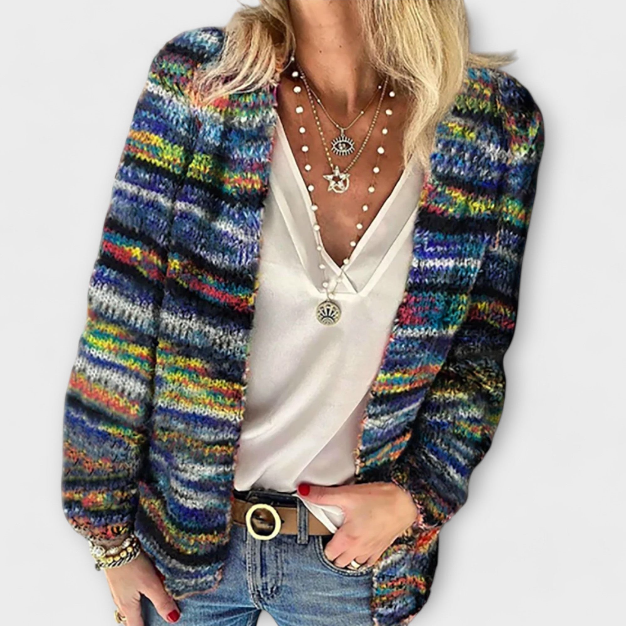 Birgitte - Chaqueta de punto vibrante y cómoda