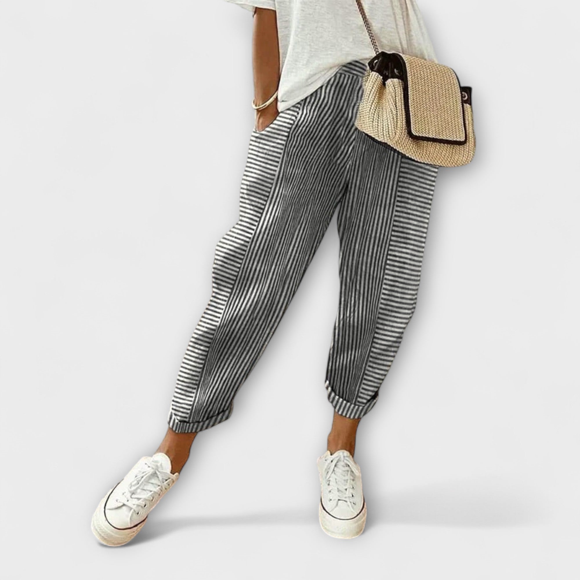 Sanne - Pantalones de rayas cómodos