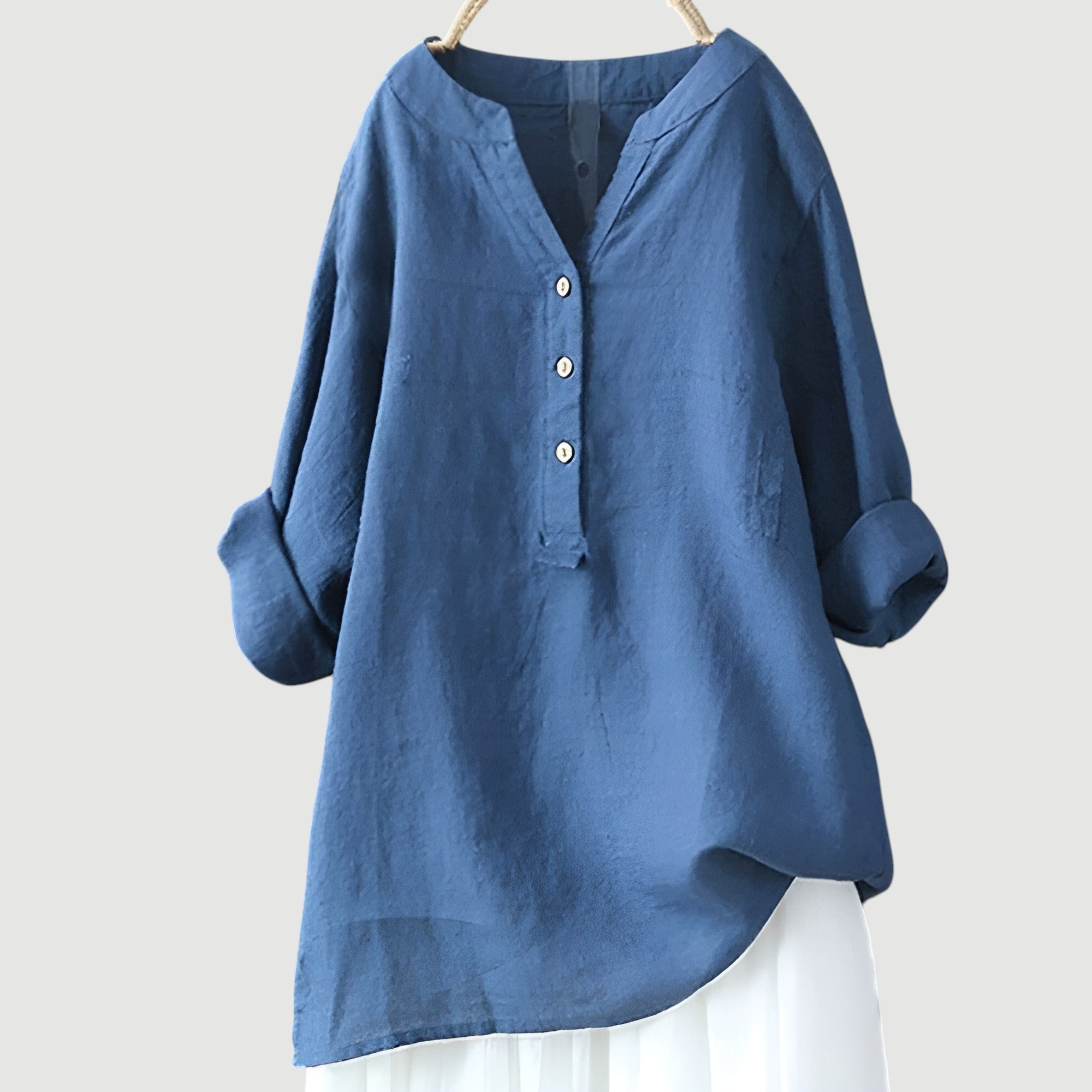 Laura - Blusa Casual de Manga Larga con Detalles Elegantes