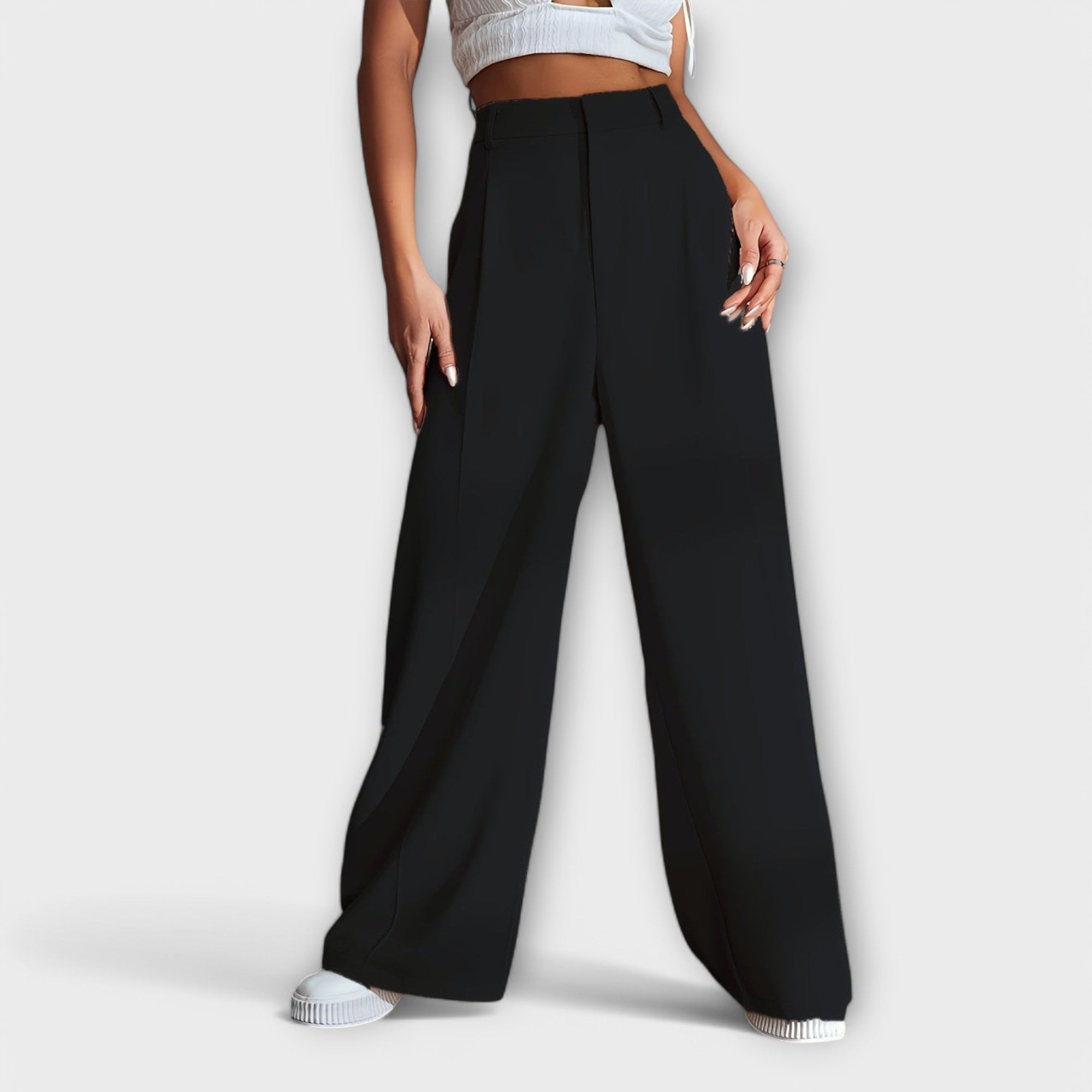 Iara | Pantalones de Cintura Alta con Piernas Anchas
